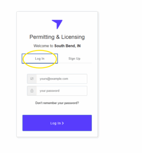 screenshot depicting the login page for OpenGov
