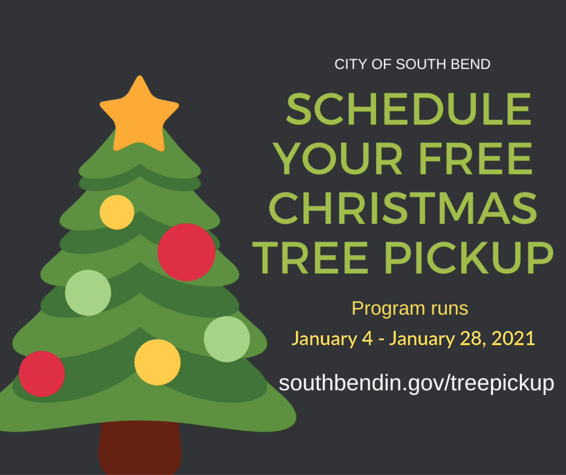 City to Offer Free Christmas Tree Disposal South Bend, Indiana