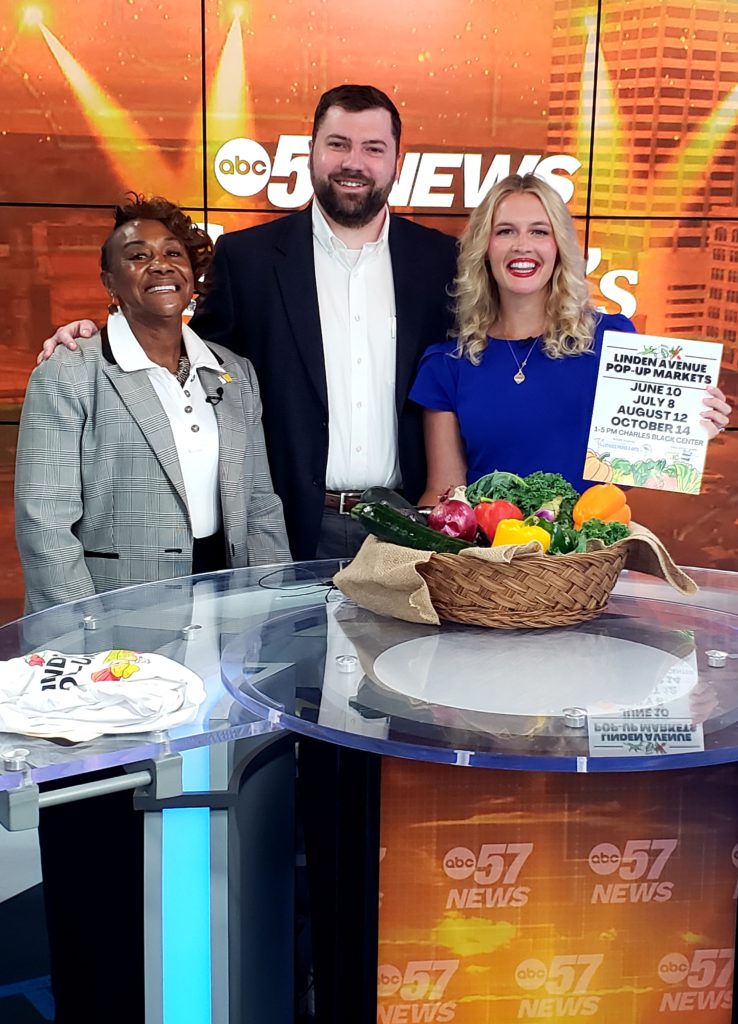 Mary McAfee and Caleb Bauer promote the Linden Avenue Farmer's Market on ABC57 News