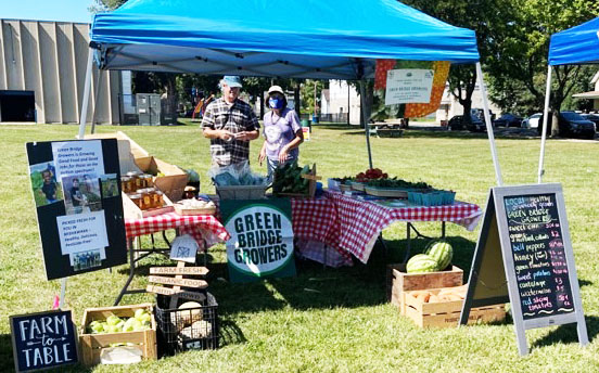 The Green Bridge Grower's Booth at the Linden Avenue Farmer's Market