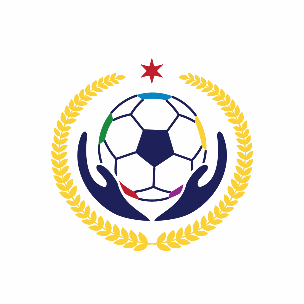 South Bend Global Cup logo - shows a soccer ball being cupped by two hands, surrounded by laurels and the South Bend city star.
